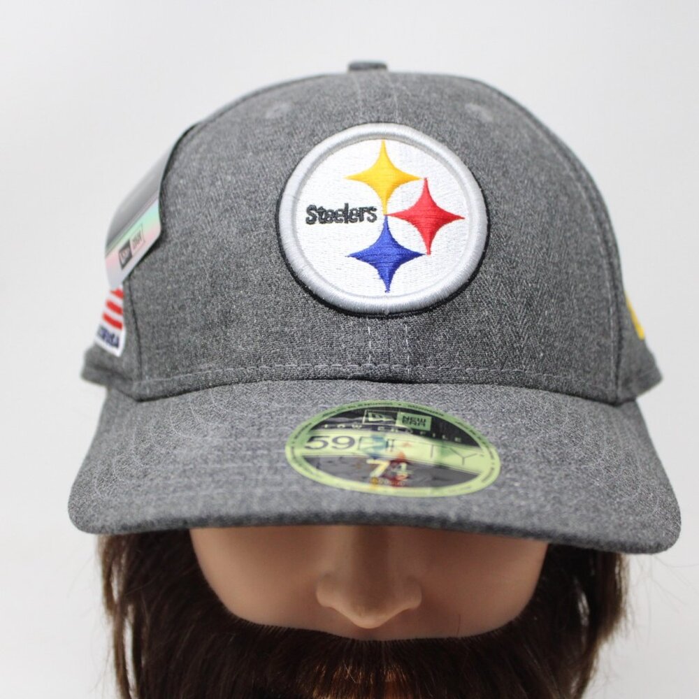 Pittsburgh Steelers Hat NWT sz 7 1/2 Gray Created in America New Era Low Profile